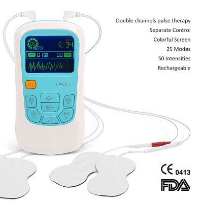 Physiotherapy Instrument TENS Massagers Series Rechargeable Two Outputs Different Modes and Levels with Large Touch Screen